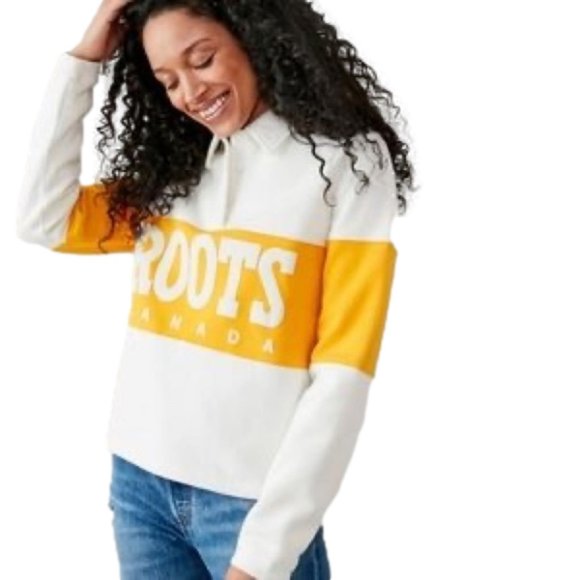 Roots Sweaters - NWOT Roots Retro Field Rugby Quarter Button Up Sweater Women’s Size Small